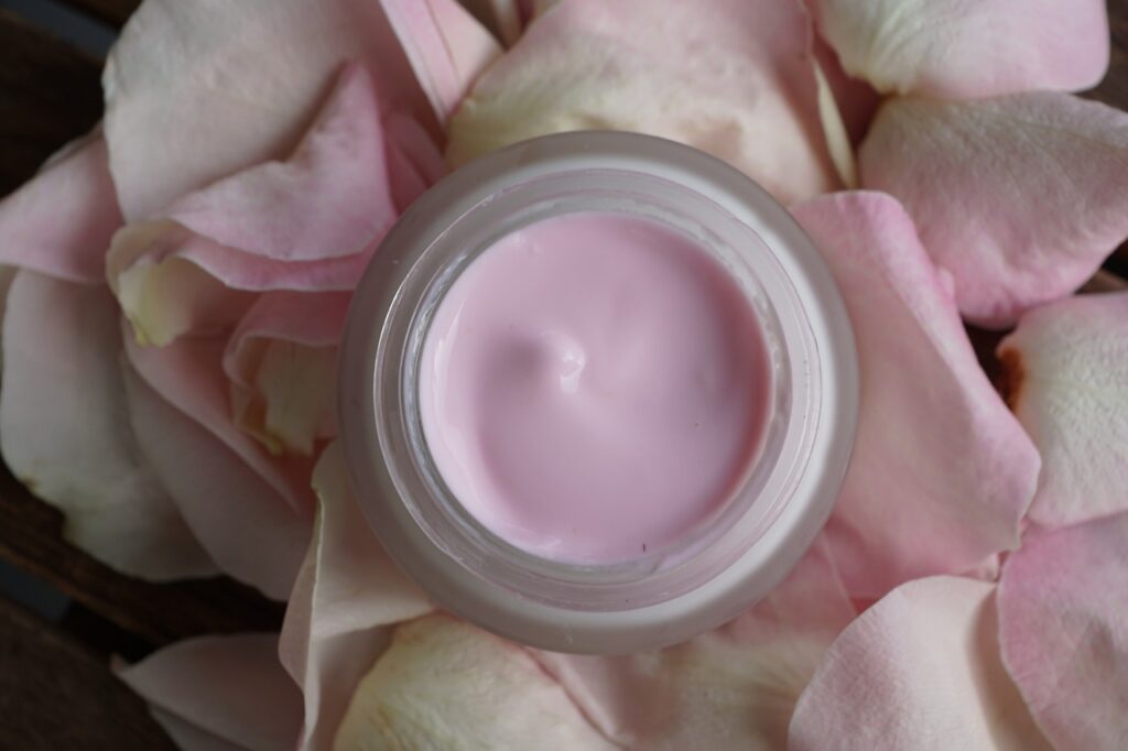 cosmetics, cream, roses